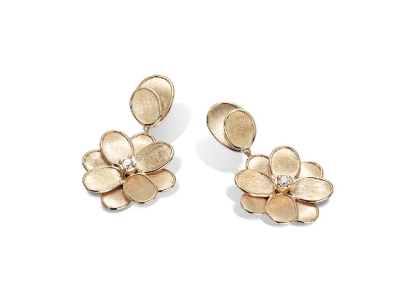 YELLOW GOLD CHANDELIER EARRINGS WITH DIAMONDS PETALI MARCO BICEGO OB1679-B